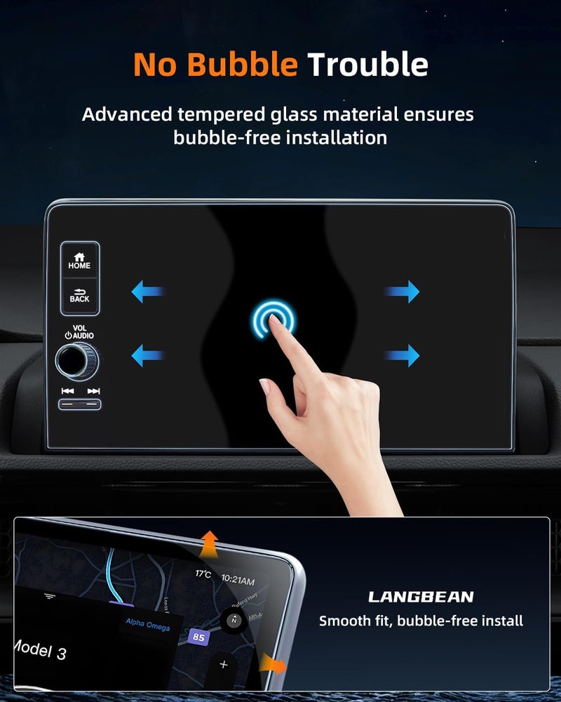 LANGBEAN Screen Protector for 2026-2024 Toyota Tacoma & 2026-2025 4 Runner, 14 in Anti-Fingerprint Tempered Glass Protective Film for Toyota Tacoma Limited/Trailhunter/TRD Pro/Limited i-FORCE MAX - Image 4